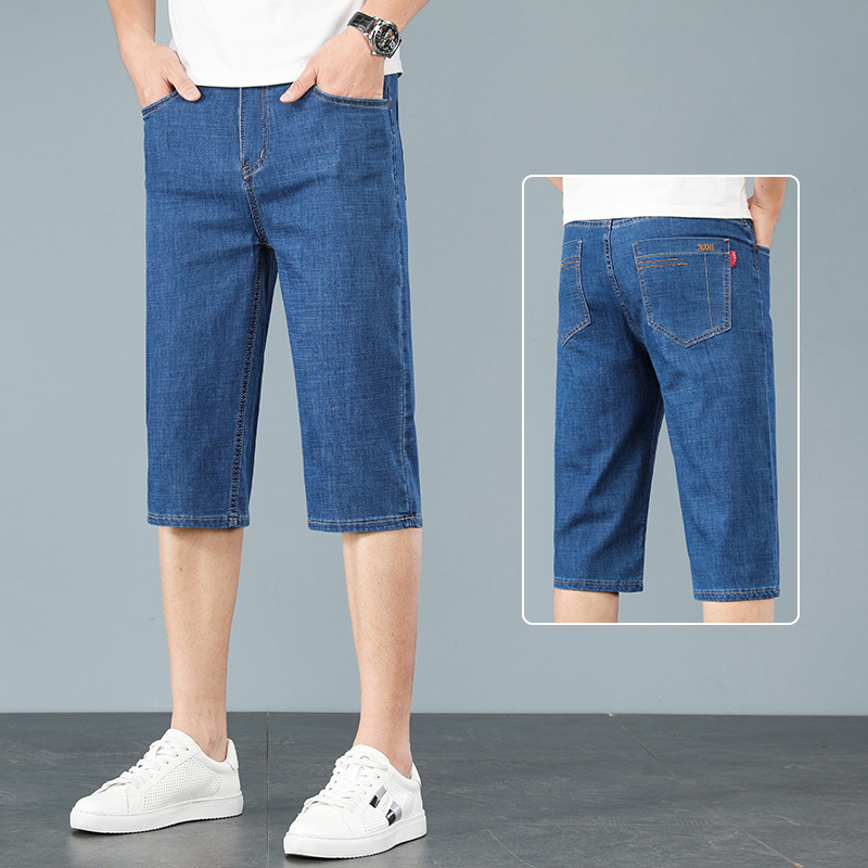 OE679: Quần short denim cho nam cao cấp mùa hè mỏng co giãn xu hướng nam cao cấp