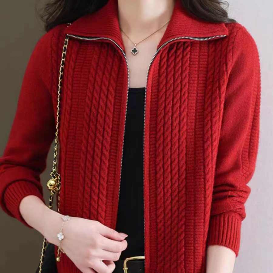 OC249: áo khoác len nữ dệt kim áo khoác cardigan nữ