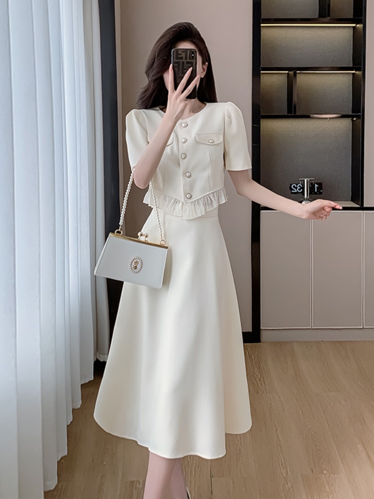 OD104: set áo váy dài xòe sang trọng