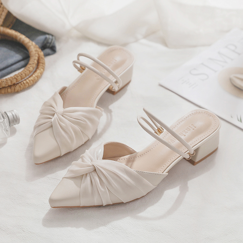 OD189: giày cao gót nữ cao cấp mũi nhọn phối