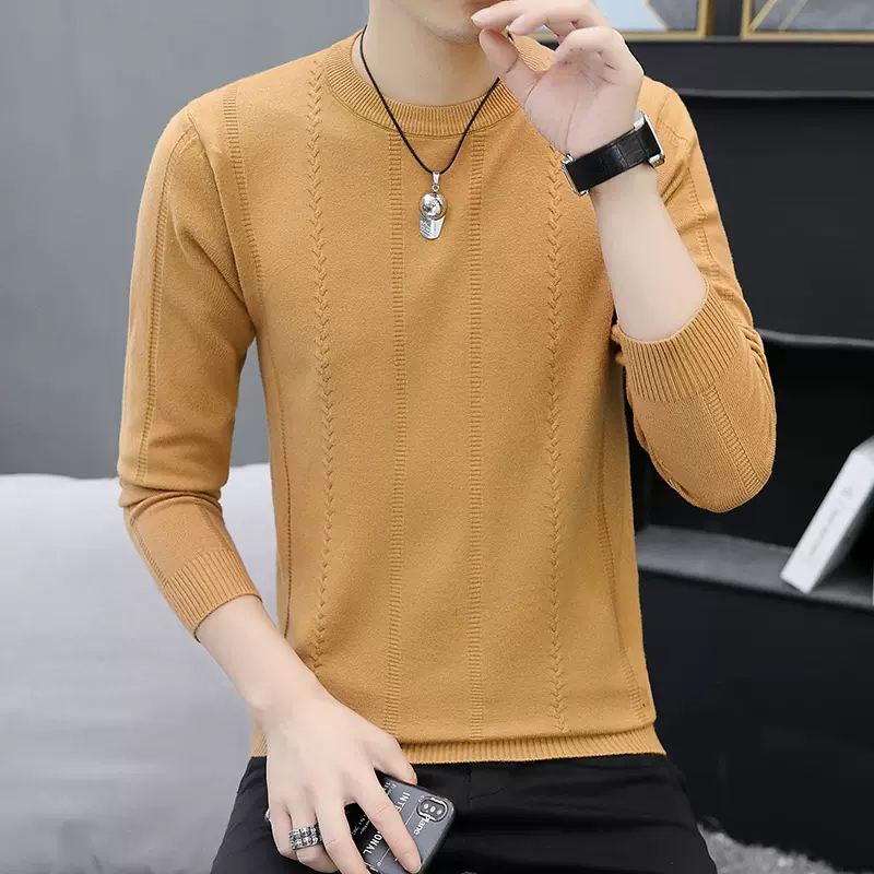 Mã A617: áo len cổ tròn mỏng nam dệt kim