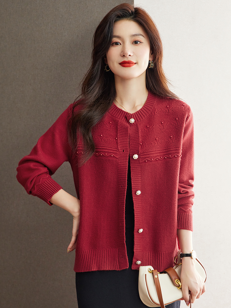 OD828: áo khoác cardigan nữ trung niên cao cấp