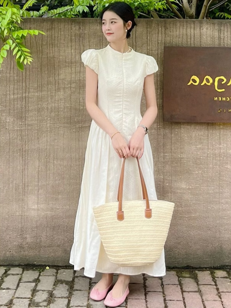 Mã B902: Đầm Váy trắng dịu dàng kiểu Pháp mùa hè nhỏ tay bay nữ thon gọn