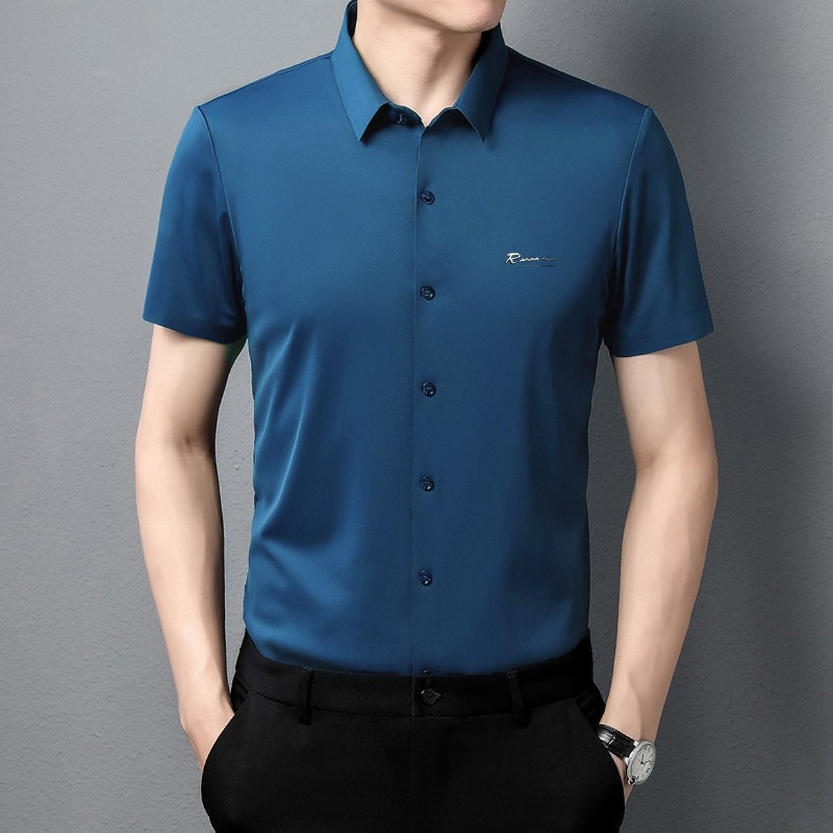 OE731: Áo sơ mi nam tay ngắn lụa Pierre Cardin