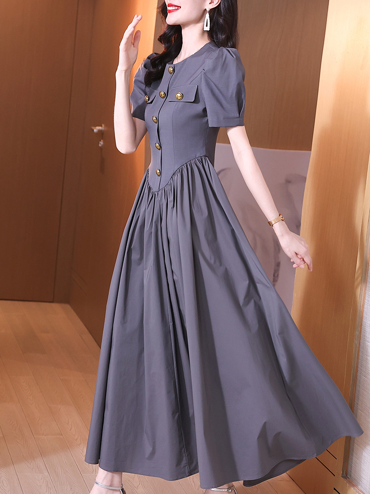 Mã B868: Đầm váy nữ sơ mi dáng dài cao cấp mới phong cách retro