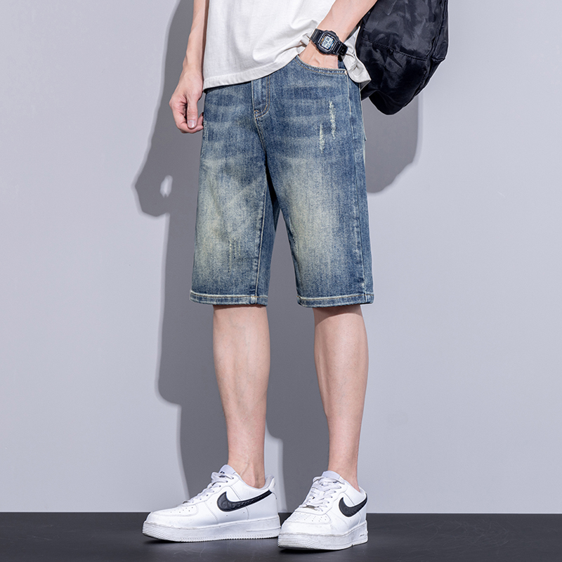 OE682: Quần short denim mùa hè cho nam cao cấp quần dài vừa phải thoải mái mỏng Ice Oxygen