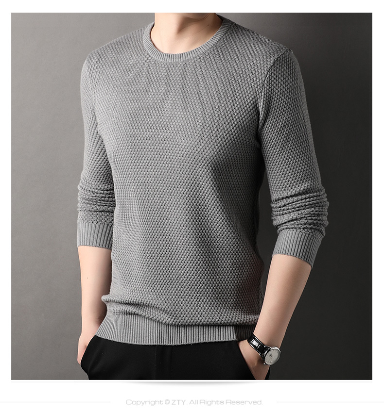 OD320: áo len nam dứa jacquard len dệt kim
