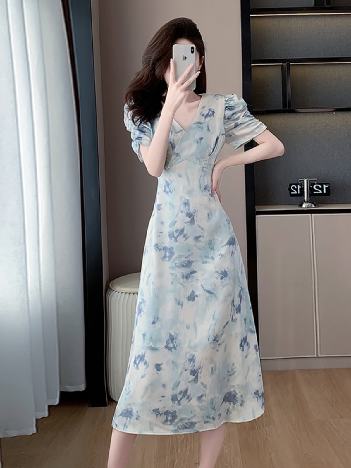 OD640: Đầm Chữ Tay Phồng A Nữ Mùa Hè