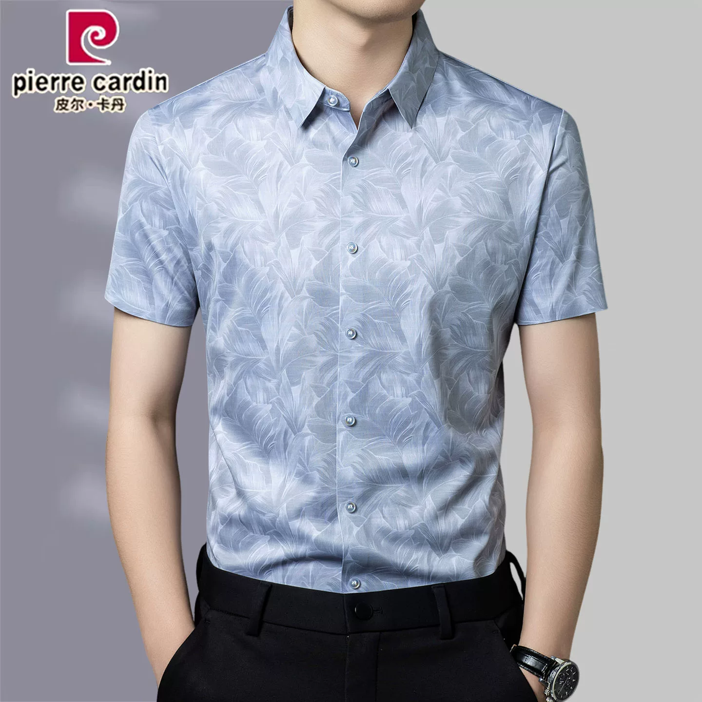 OH049: Áo sơ mi ngắn tay mùa hè cao cấp bằng lụa tơ tằm Mulberry dành cho nam giới