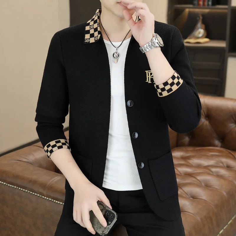OH134: Áo khoác cardigan dệt kim nam cao cấp, kiểu dáng Hàn Quốc mới, ôm