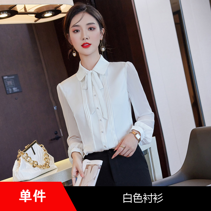 OD077: áo sơ mi nữ lụa dài tay cổ nơ