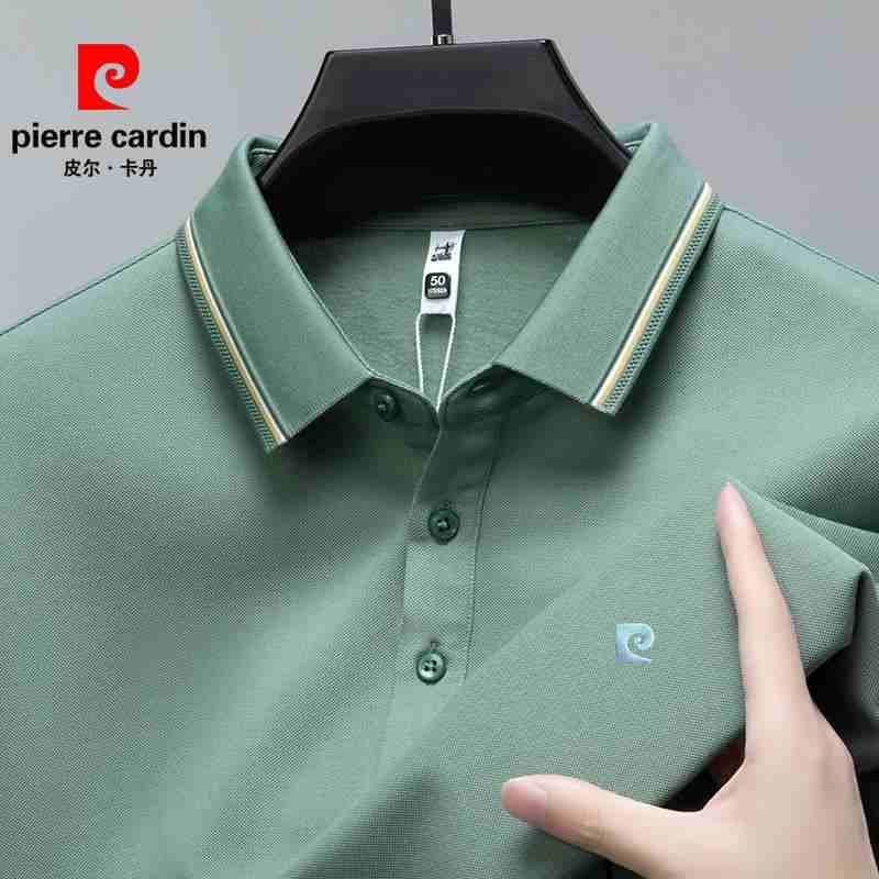 OC755: Áo thun nam Pierre Cardin màu trơn giản dị áo sơ mi POLO hàng đầu