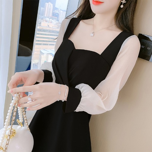 OD741: đầm tk Phong Cách Pháp Cổ Vuông cao cấp