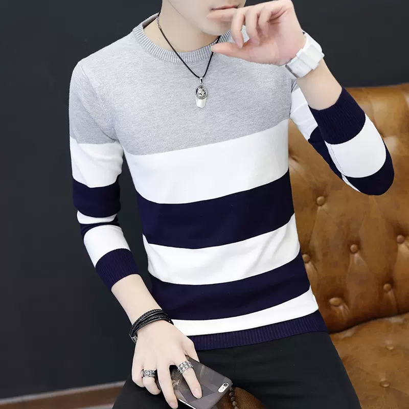 Mã A608: Áo len cổ tròn nam cao cấp phong cách Hàn Quốc