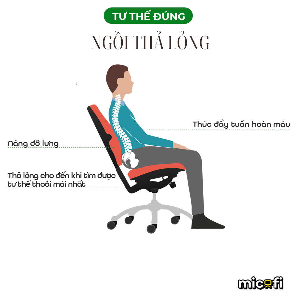 Tư thế đúng - ngồi thả lỏng
