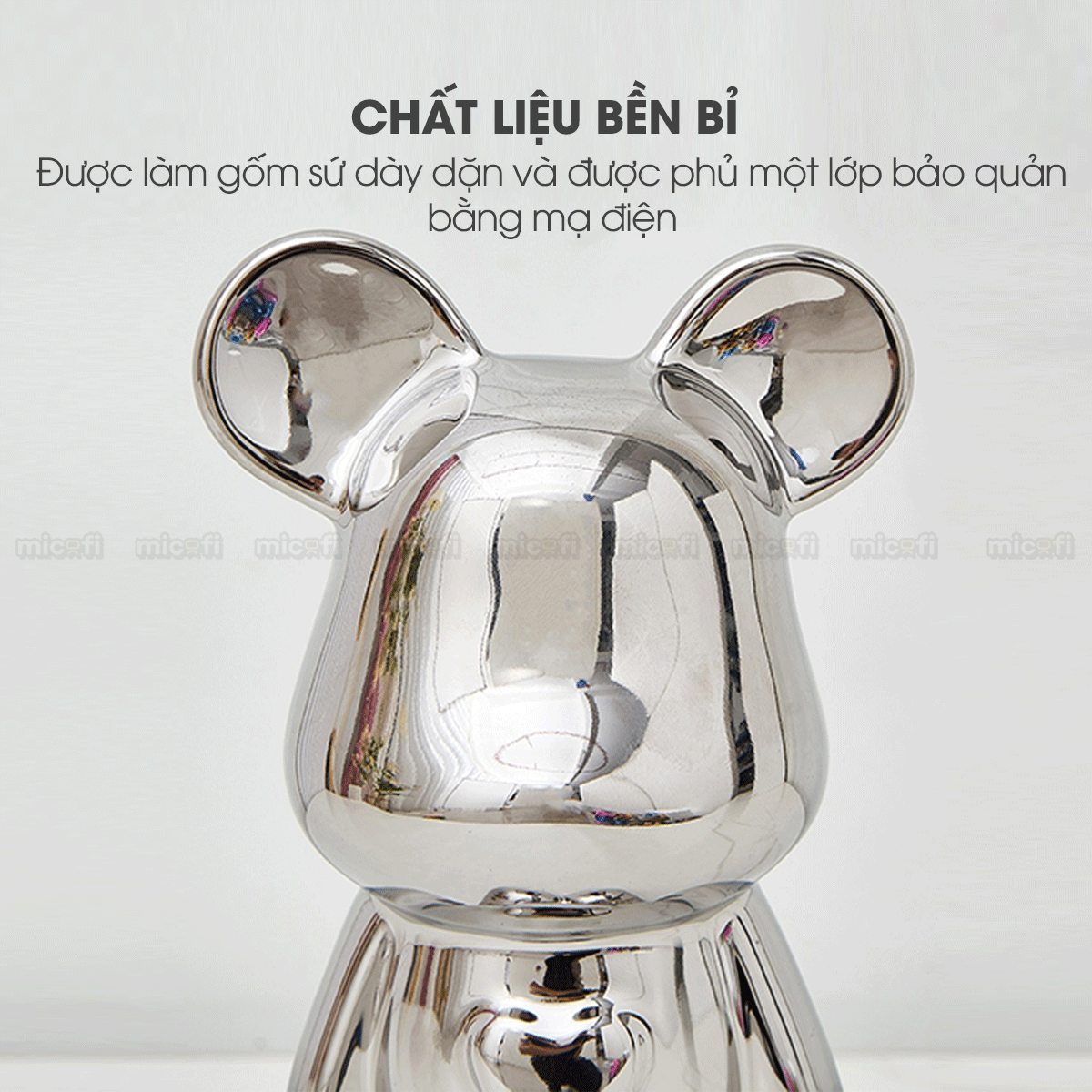 Ống Heo Tiết Kiệm Micofi Gấu Bearbrick, Ống Heo Sứ Trang Trí Mô Hình Bearbrick Decor Trưng Bày, Tượng Đút Tiền Gấu 28CM