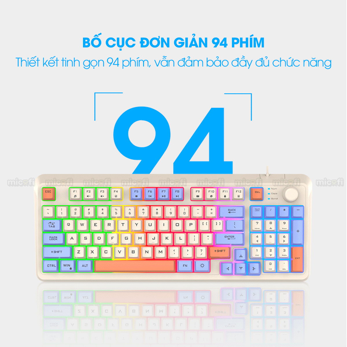 Bàn Phím Bluetooth Không Dây Xunfox x Micofi Giả Cơ Máy Tính, Bàn Phím Gaming Chơi Game Có Dây Laptop Điện Thoại PC LED