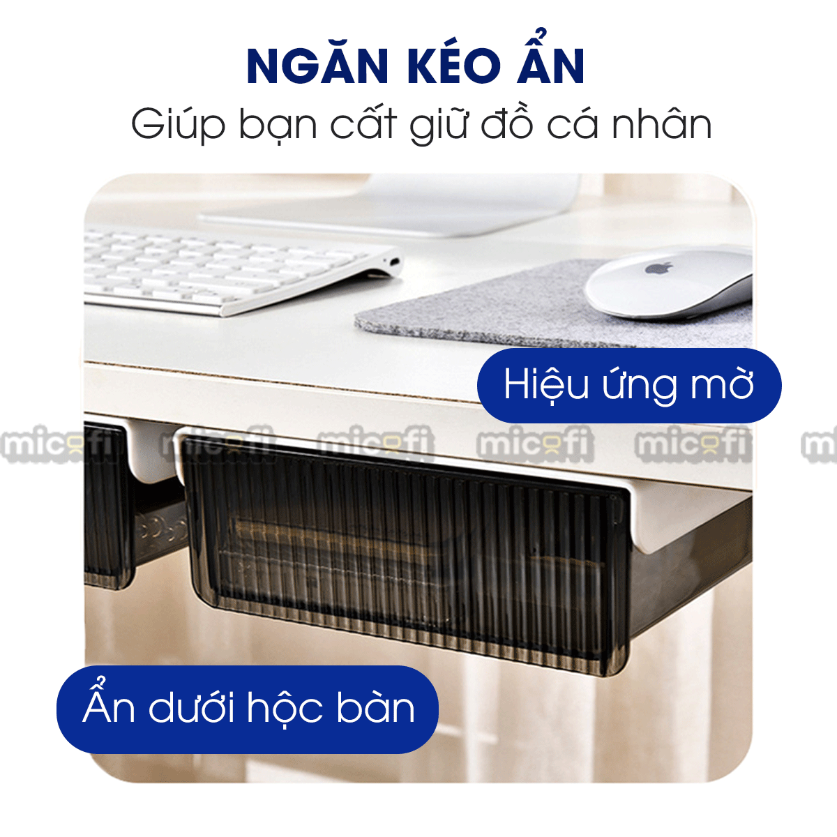 Ngăn Kéo Dưới Bàn Micofi Trong Suốt, Đựng Đồ Văn Phòng Phẩm Tiện Lợi
