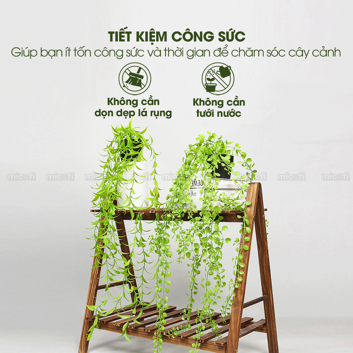 Chậu Cây Giả Dây Leo Micofi Trang Trí Nhựa Decor Ban Công, Cây Dây Leo Rủ Lá Cảnh Nhân Tạo Decor Phòng Ngủ Phòng Khách