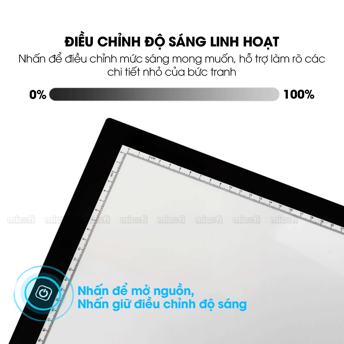 Bảng Vẽ Hắt Sáng Micofi A4, Bảng Đèn Vẽ Tranh Kĩ Thuật Phát Sáng LED A5, Đèn Chiếu Tập Vẽ Scan Tranh Điều Chỉnh Độ Sáng