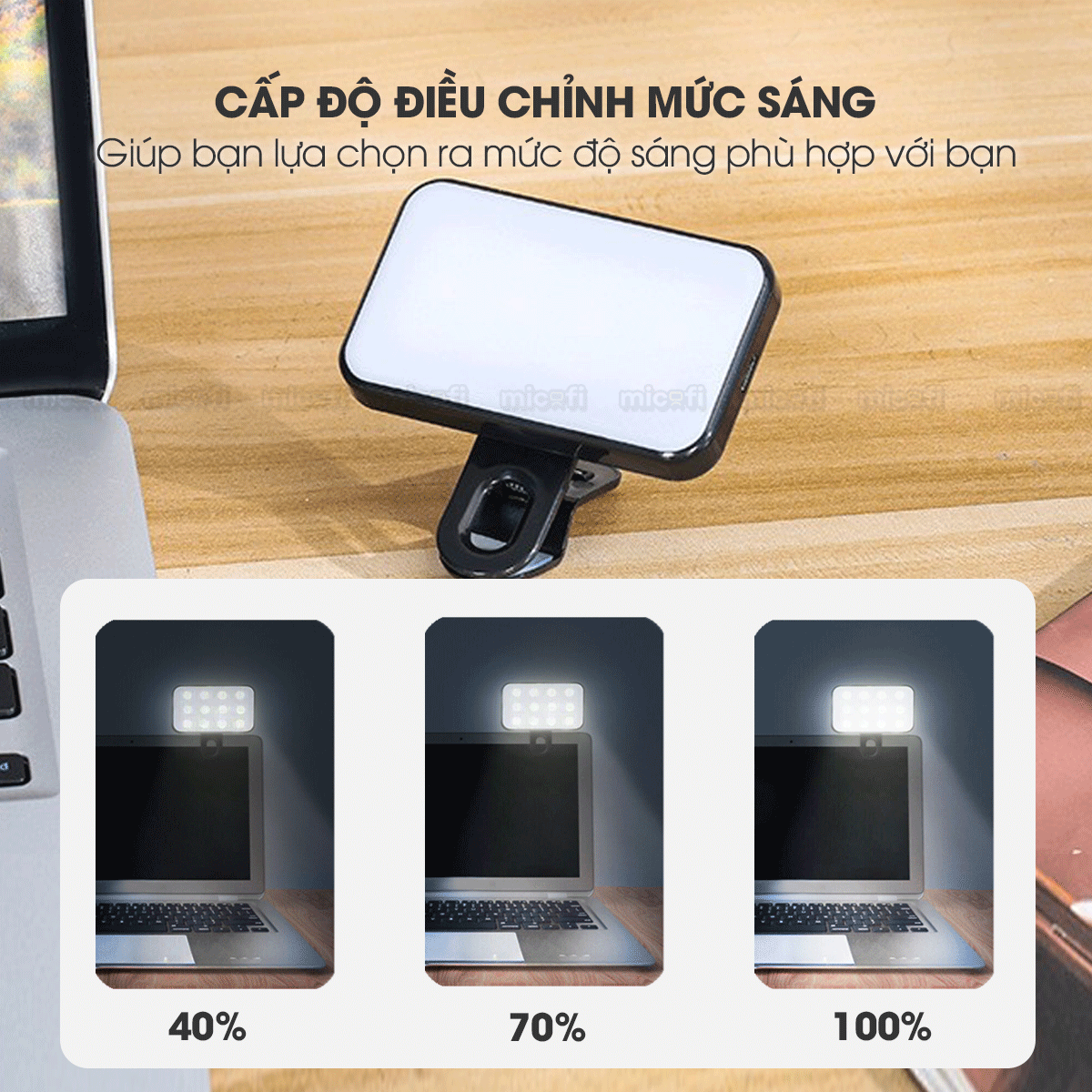 Đèn Led Micofi Livestream, Đèn Màn Hình Quay Video Selfie Mini Chụp Ảnh Kẹp Máy Tính Điện Thoại Hỗ Trợ Đổi Màu Chụp Hình