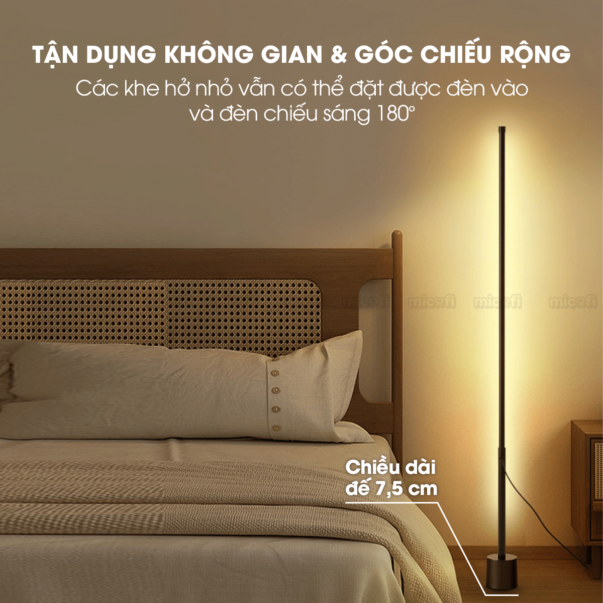 Đèn LED Micofi Trang Trí, LED Để Sàn Cây Đứng Decor Nhiều Màu, Đèn Cây Cột Cao Phòng Khách Hiện Đại Phòng Ngủ Đọc Sách