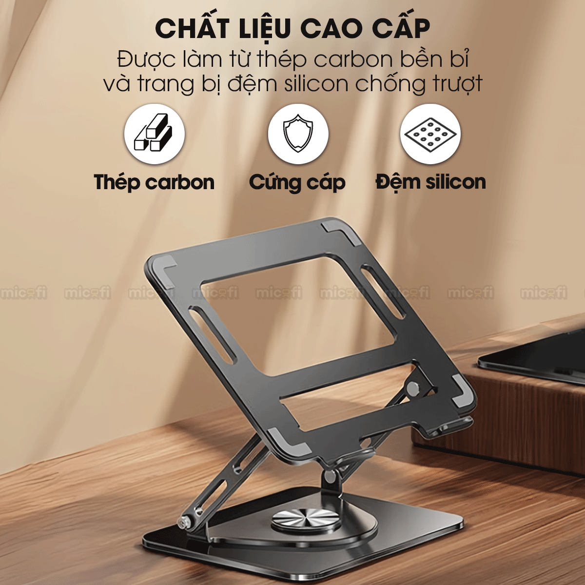 Giá Đỡ Laptop Ipad Micofi, Kê Laptop Máy Tính Xoay 360 Độ 15.6 Inch, Giá Để Ipad Macbook Tản Nhiệt Gấp Gọn