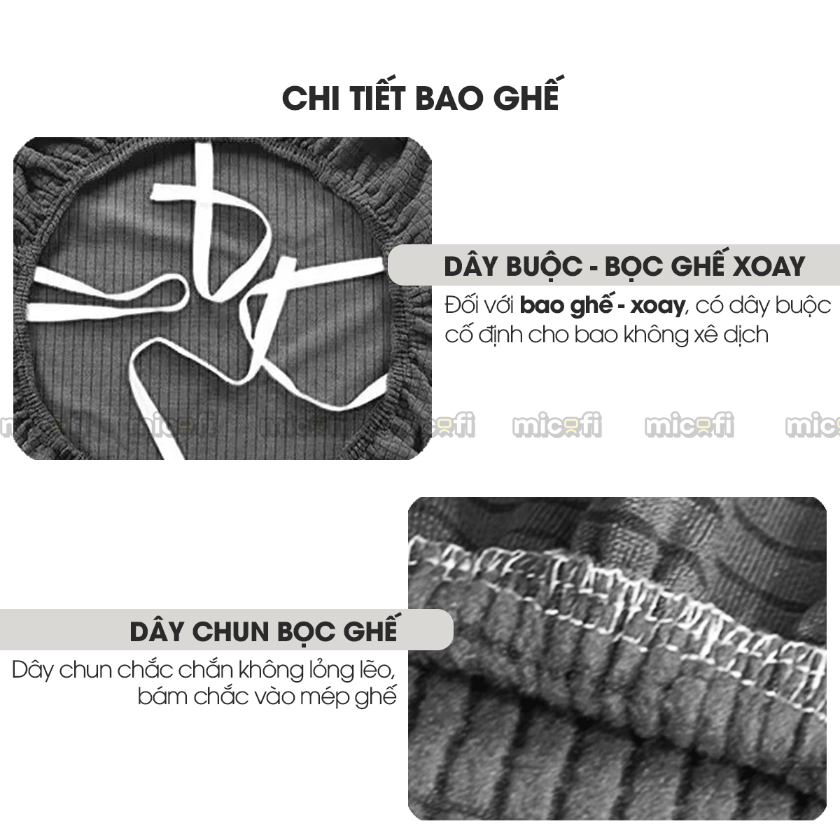 Bọc Ghế Xoay Văn Phòng Micofi Gaming, Vỏ Bọc Bằng Vải Bao Đệm Và Lưng Ghế Ngồi Xếp Chống Bụi Co Giãn Bảo Vệ Tốt