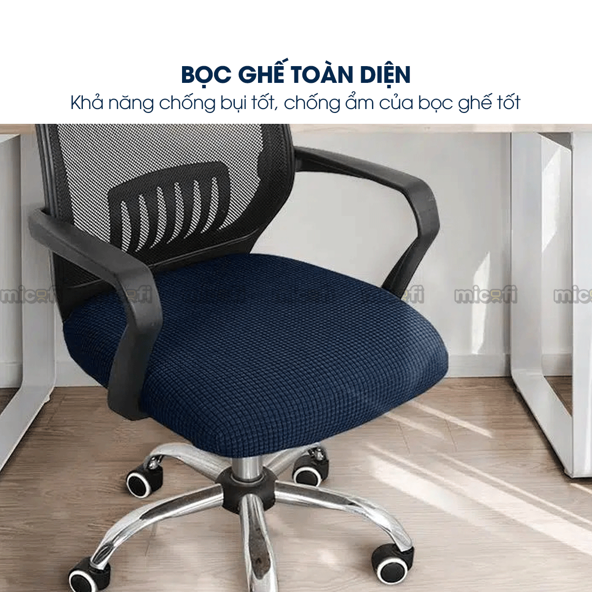 Bọc Ghế Xoay Văn Phòng Micofi Gaming, Vỏ Bọc Bằng Vải Bao Đệm Và Lưng Ghế Ngồi Xếp Chống Bụi Co Giãn Bảo Vệ Tốt