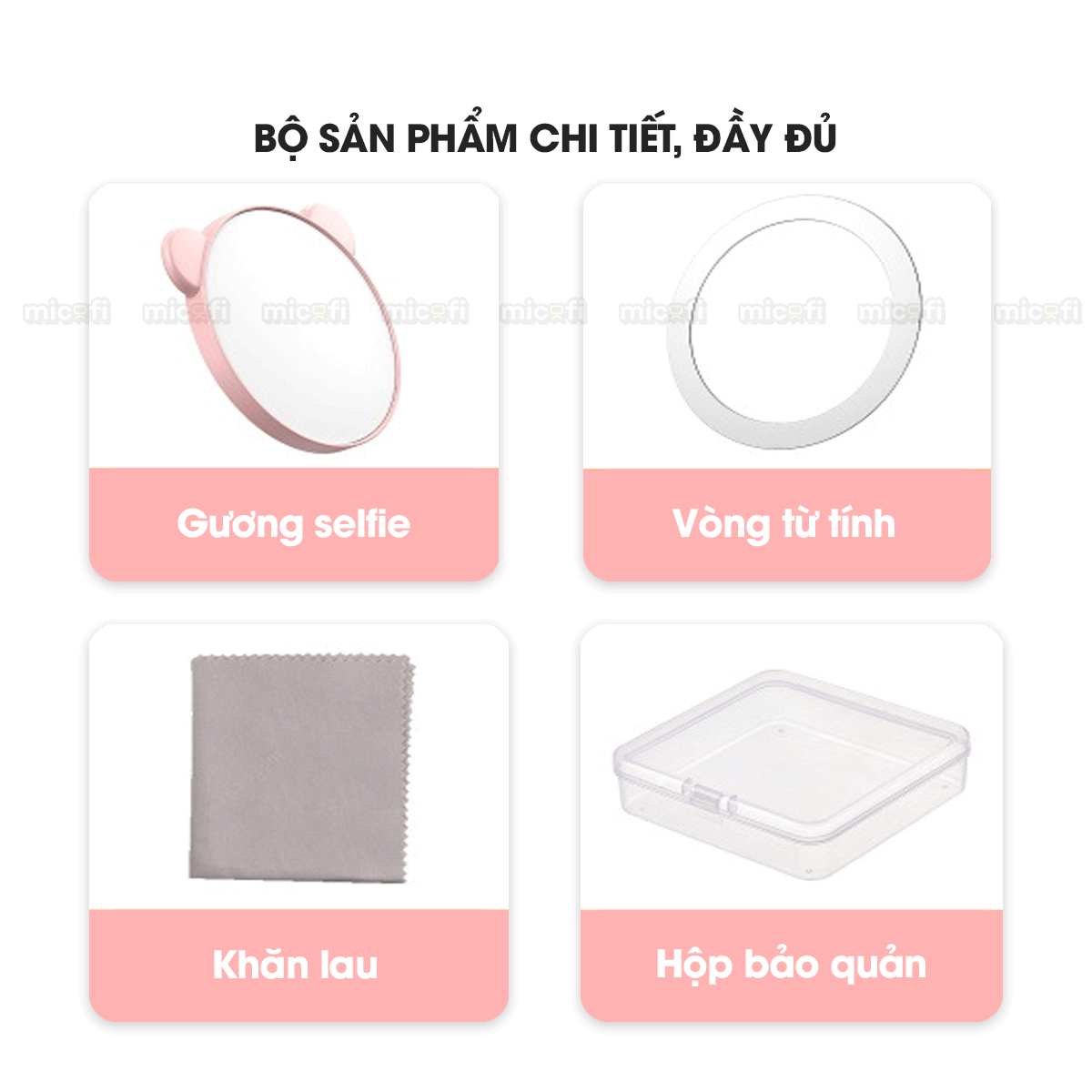 Gương Chụp Ảnh Phản Chiếu Micofi Kẹp Điện Thoại, Gương Chụp Ảnh Gắn Dán Điện Thoại Selfie, Chụp Hình Hỗ Trợ Camera Sau