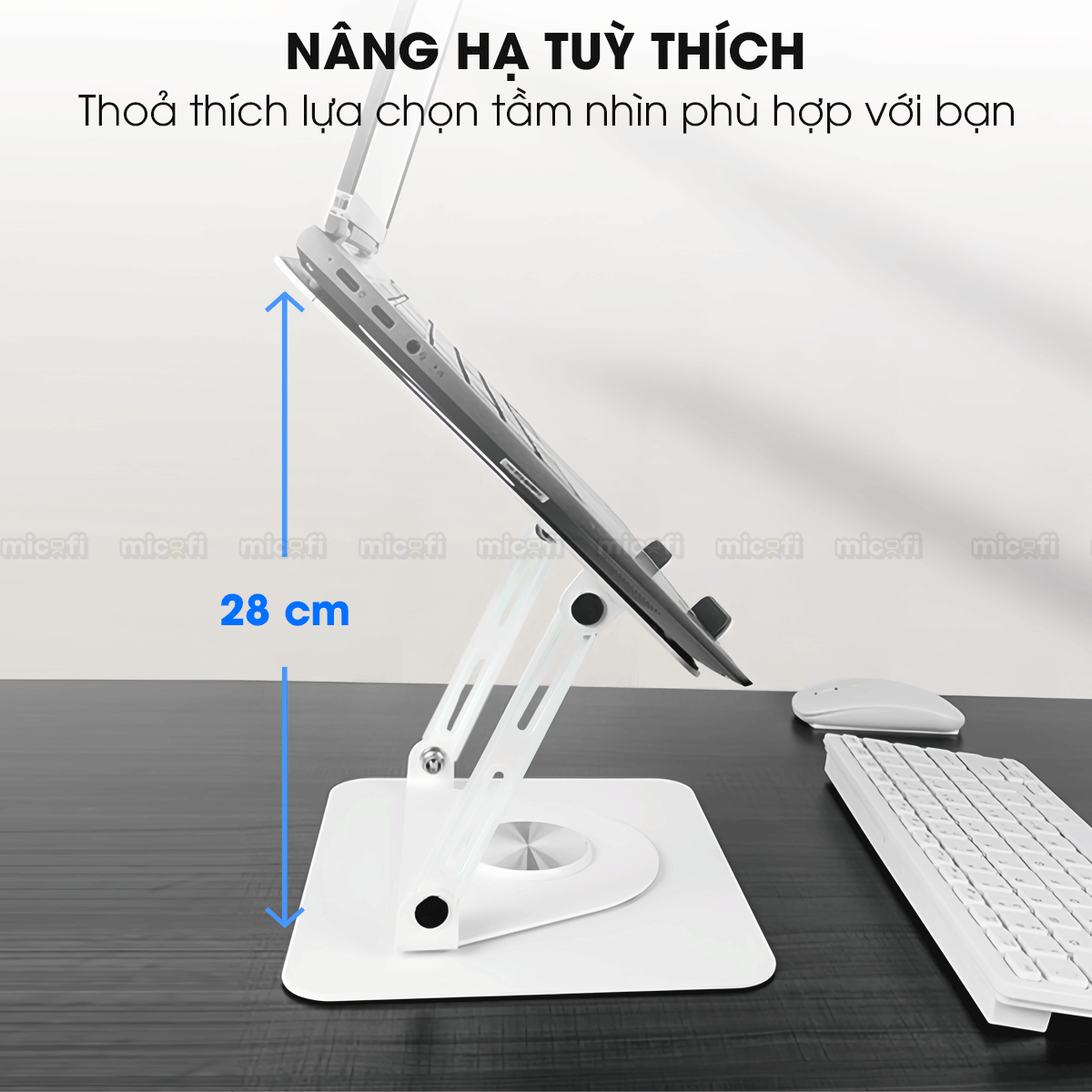 Giá Đỡ Laptop Ipad Micofi, Kê Laptop Máy Tính Xoay 360 Độ 15.6 Inch, Giá Để Ipad Macbook Tản Nhiệt Gấp Gọn