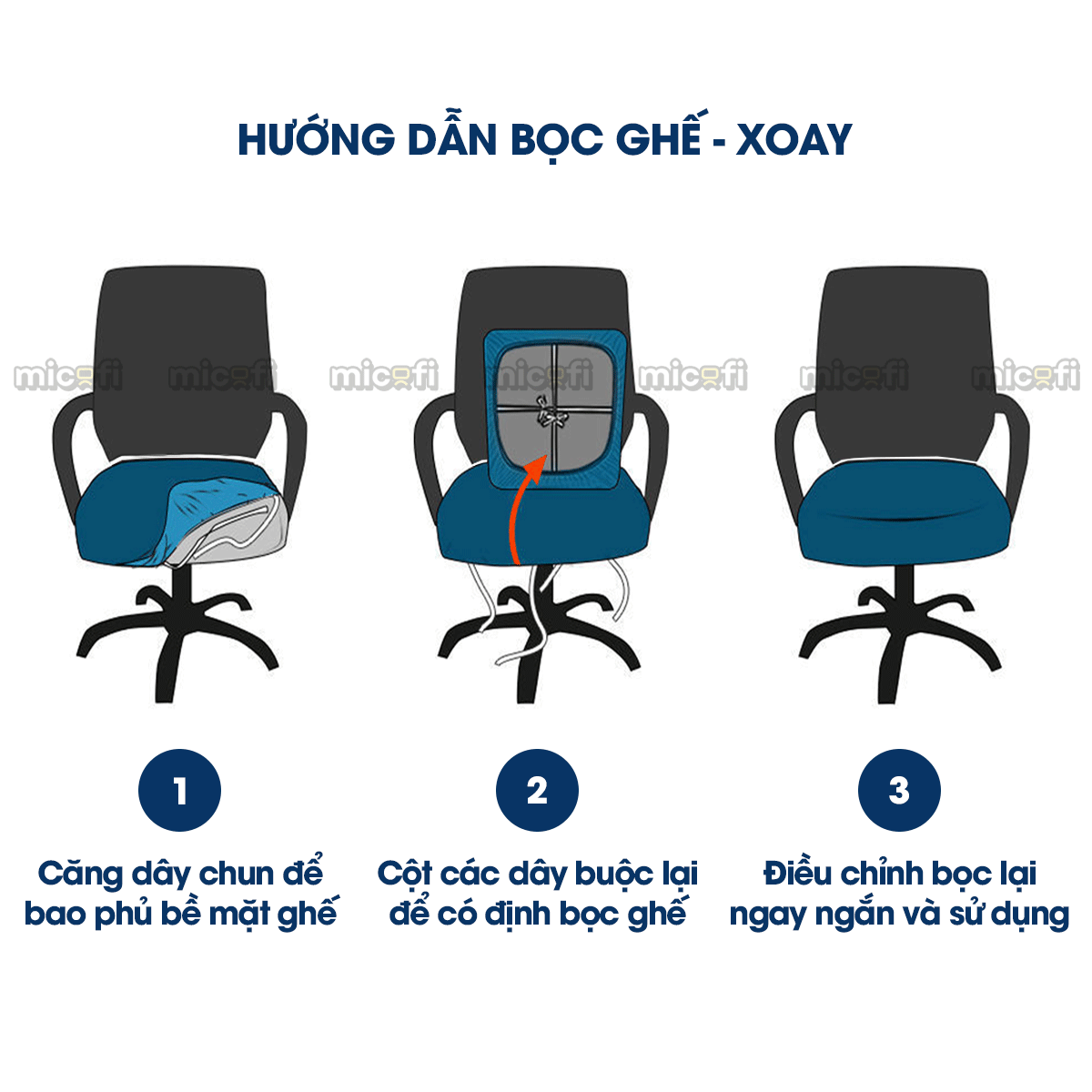 Bọc Ghế Xoay Văn Phòng Micofi Gaming, Vỏ Bọc Bằng Vải Bao Đệm Và Lưng Ghế Ngồi Xếp Chống Bụi Co Giãn Bảo Vệ Tốt