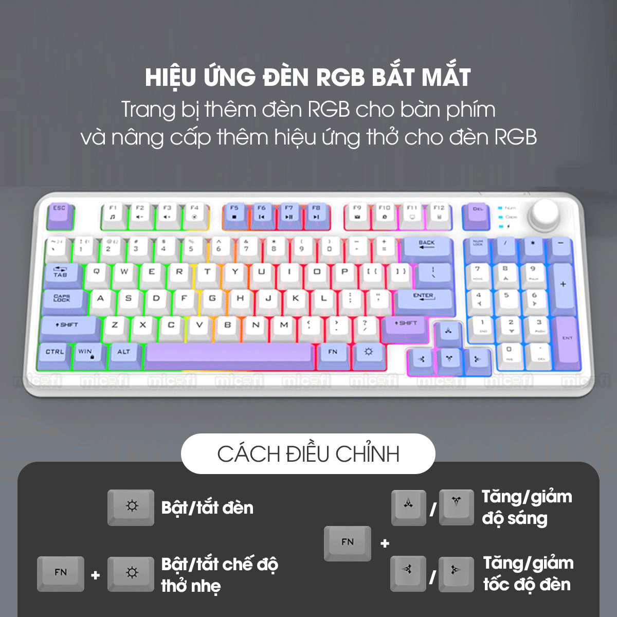 Bàn Phím Bluetooth Không Dây Xunfox x Micofi Giả Cơ Máy Tính, Bàn Phím Gaming Chơi Game Có Dây Laptop Điện Thoại PC LED