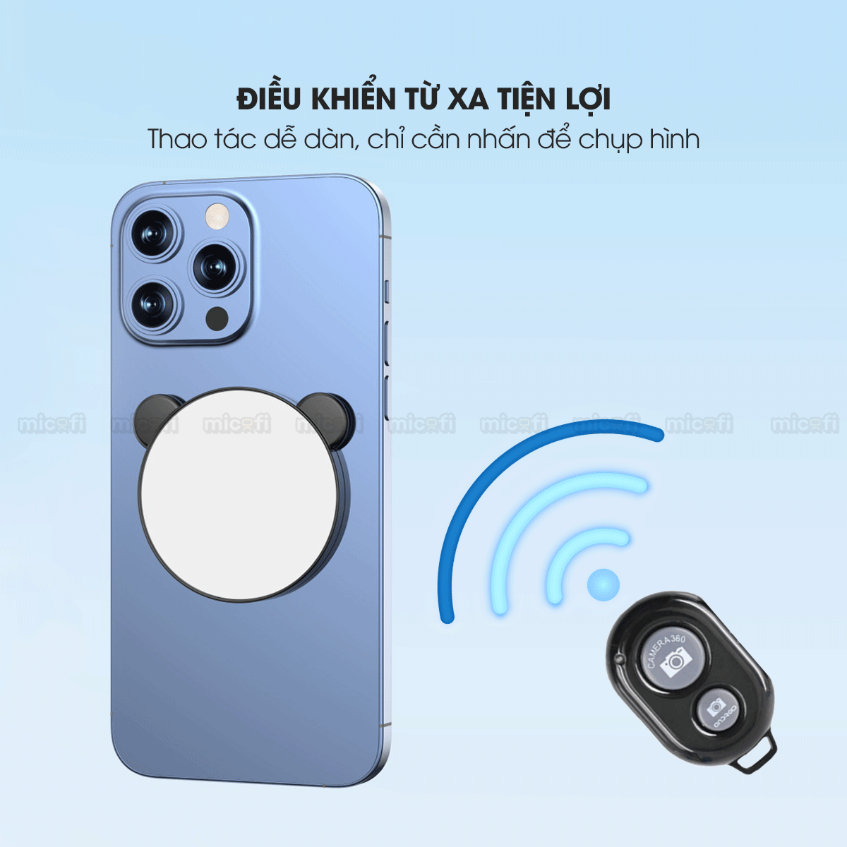Gương Chụp Ảnh Phản Chiếu Micofi Kẹp Điện Thoại, Gương Chụp Ảnh Gắn Dán Điện Thoại Selfie, Chụp Hình Hỗ Trợ Camera Sau