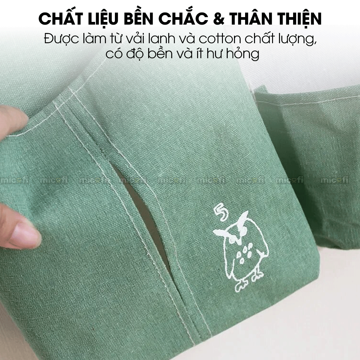 Túi Vải Đựng Đồ Treo Tường Micofi, Túi Treo Đựng Đồ Đa Năng Nhiều Ngăn Vải Lanh Cotton Hoạ Tiết Treo Cửa