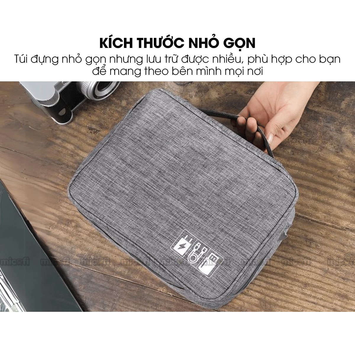 Túi Đựng Phụ Kiện Micofi Dây Cáp Sạc Laptop, Túi Đựng Đồ Công Nghệ Tay Cầm Chống Thấm Nước, Để Tai Nghe USB Nhiều Ngăn