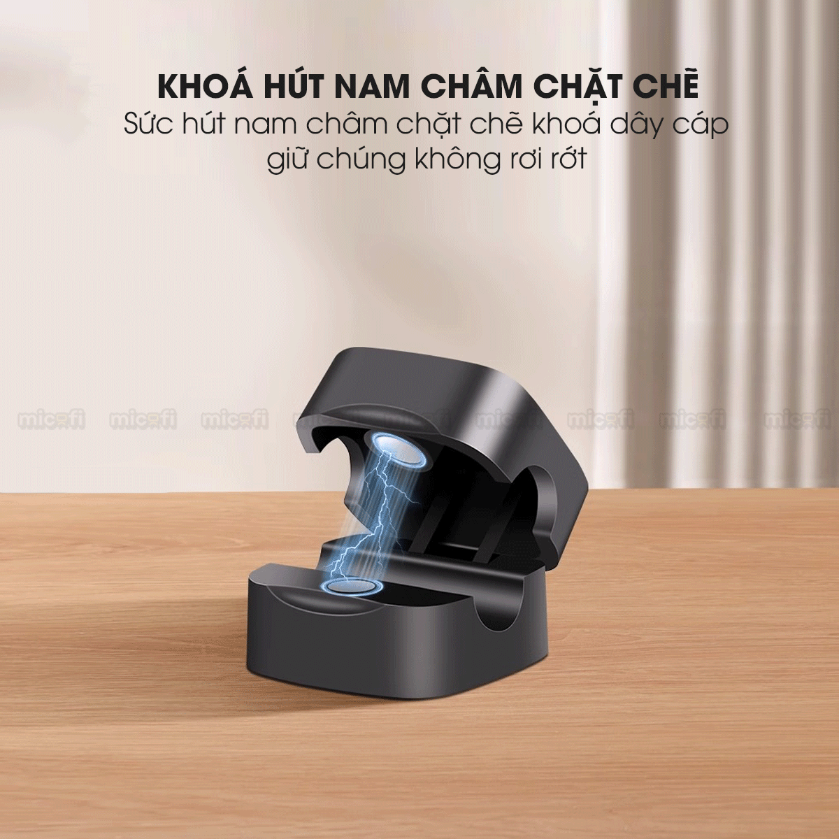 Kẹp Dây Điện Micofi, Khoá Treo Dây Sạc Điện Thoại Dán Tường, Cố Định Giữ Bảo Vệ Từ Tính Quản Lý Cáp Sạc Gọn Gàng Để Bàn