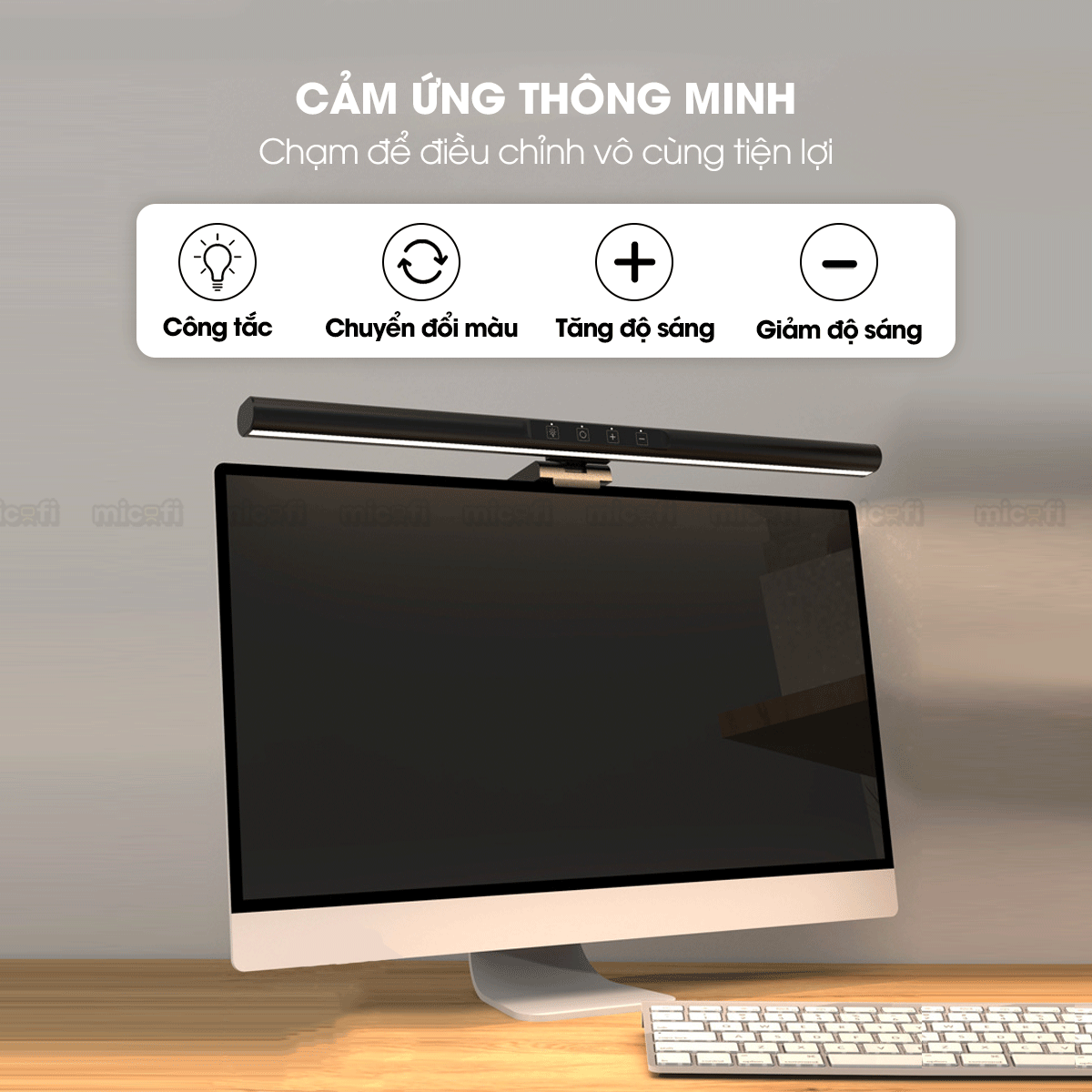 Đèn Màn Hình Micofi Cảm Ứng, LED Màn Hình Làm Việc Chống Cận, Đèn LED Kẹp PC Laptop Gắn Máy Tính Bảo Vệ Mắt Văn Phòng