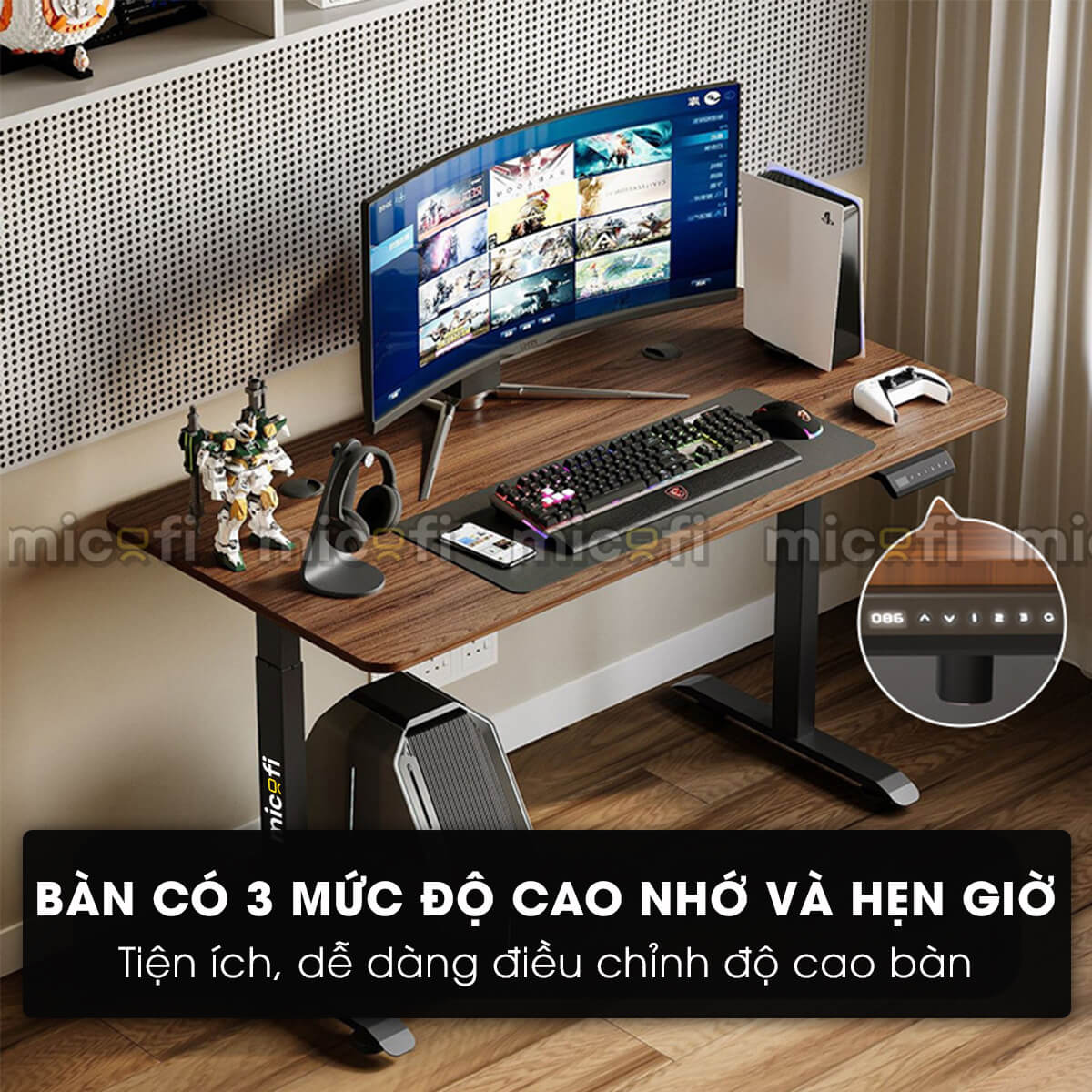Bàn Nâng Hạ Micofi Office Desk Điện Điều Chỉnh Chiều Cao Thông Minh