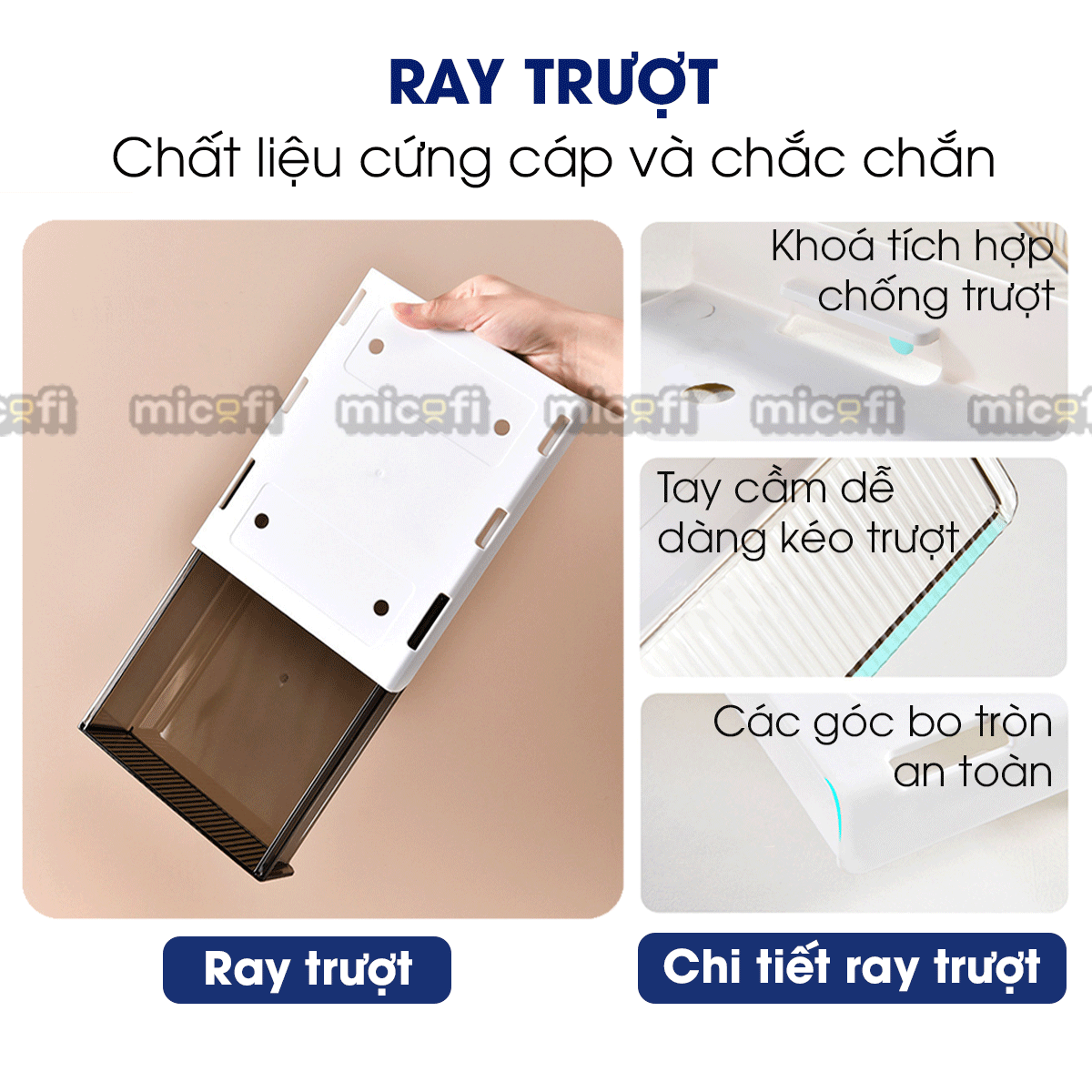 Ngăn Kéo Dưới Bàn Micofi Trong Suốt, Đựng Đồ Văn Phòng Phẩm Tiện Lợi