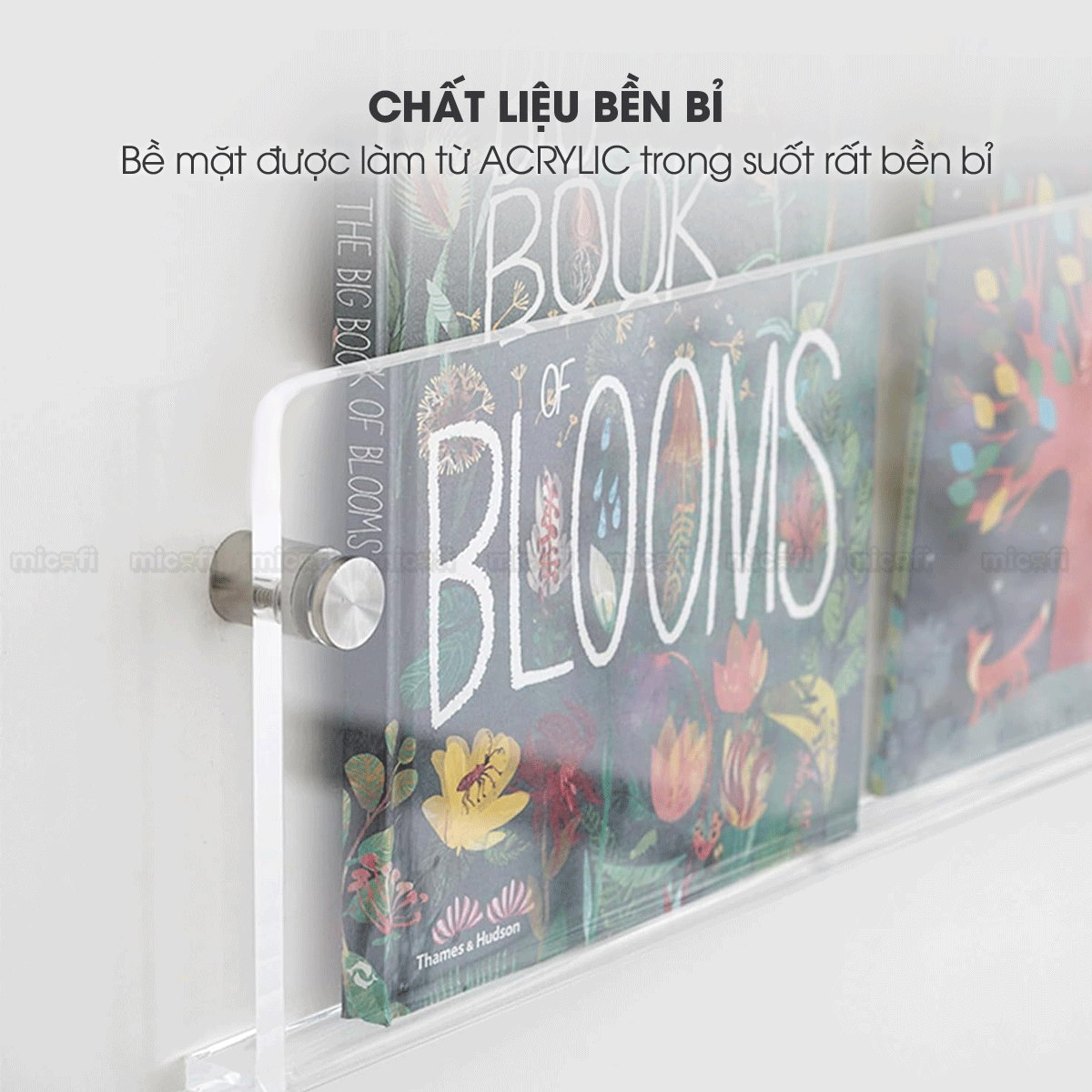 Kệ Trưng Bày Micofi Trong Suốt, Kệ Treo Trang Trí Acrylic, Giá Treo Sách Tạp Chí Báo Decor Album Gắn Tường Tiện Lợi