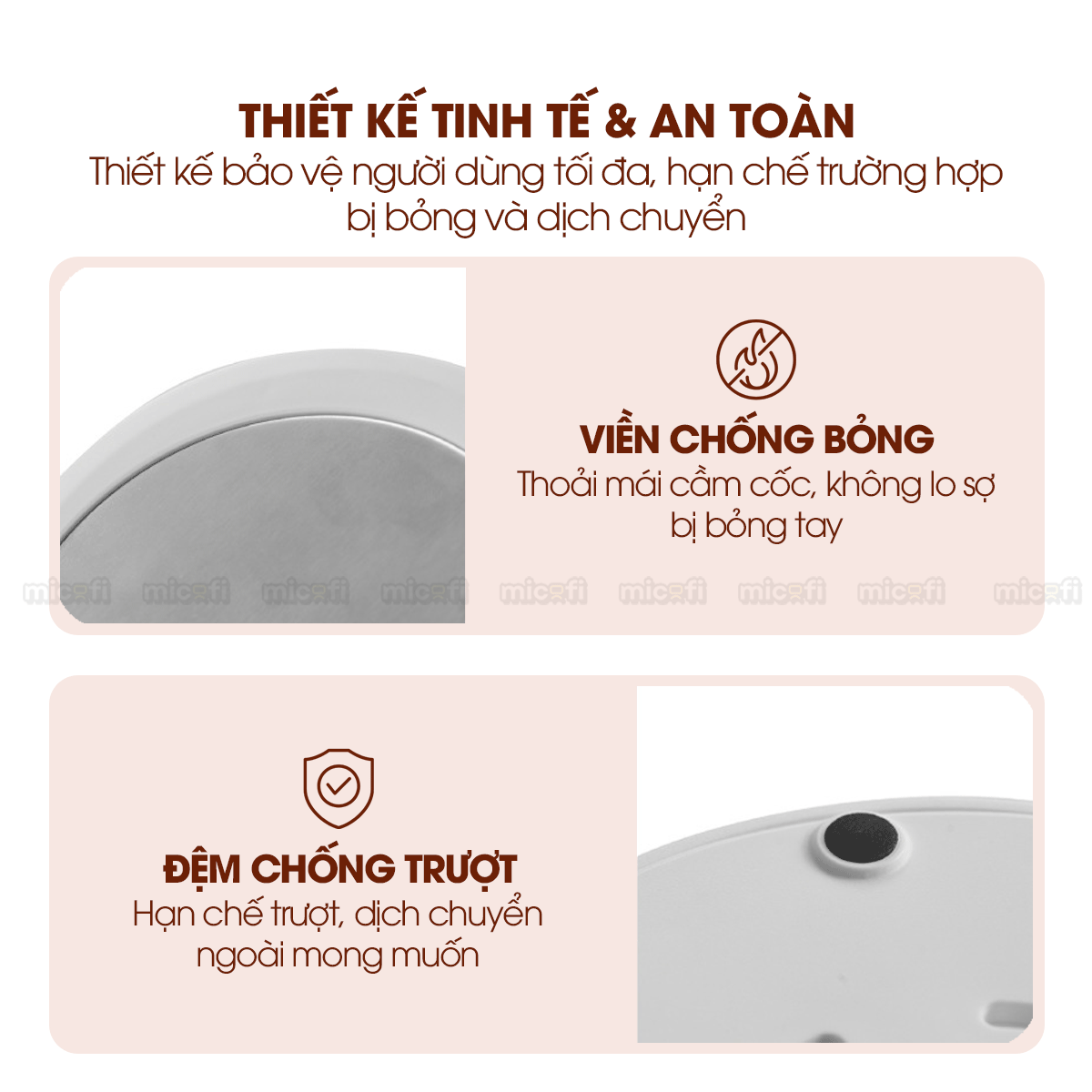 Đế Giữ Nhiệt Đồ Uống Micofi, Đế Để Ly, Khay Giữ Nhiệt Lót Đựng Ly Mini Làm Ấm Cốc Đựng Nước Cà Phê, Sữa, Trà 55 Độ C
