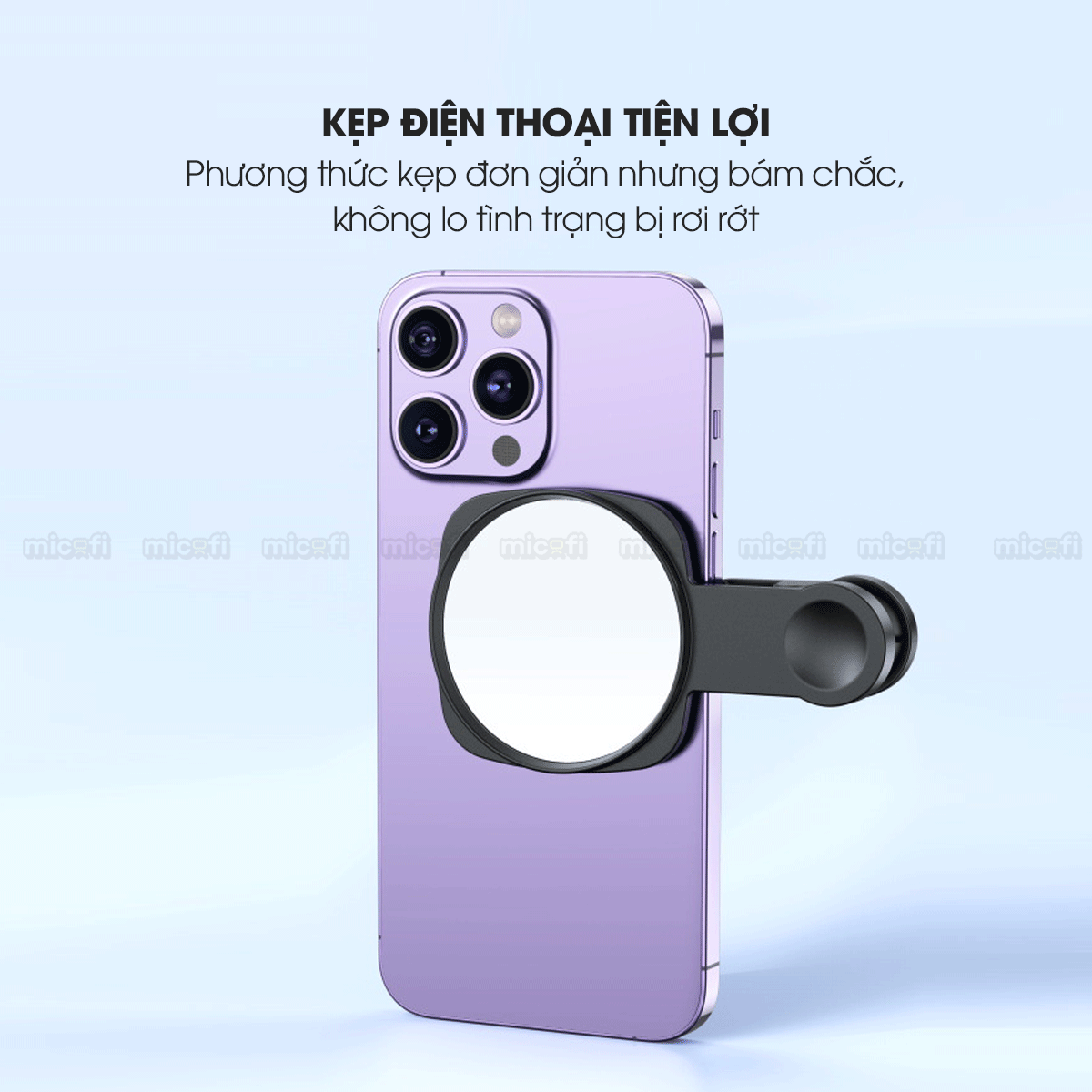 Gương Chụp Ảnh Phản Chiếu Micofi Kẹp Điện Thoại, Gương Chụp Ảnh Gắn Dán Điện Thoại Selfie, Chụp Hình Hỗ Trợ Camera Sau