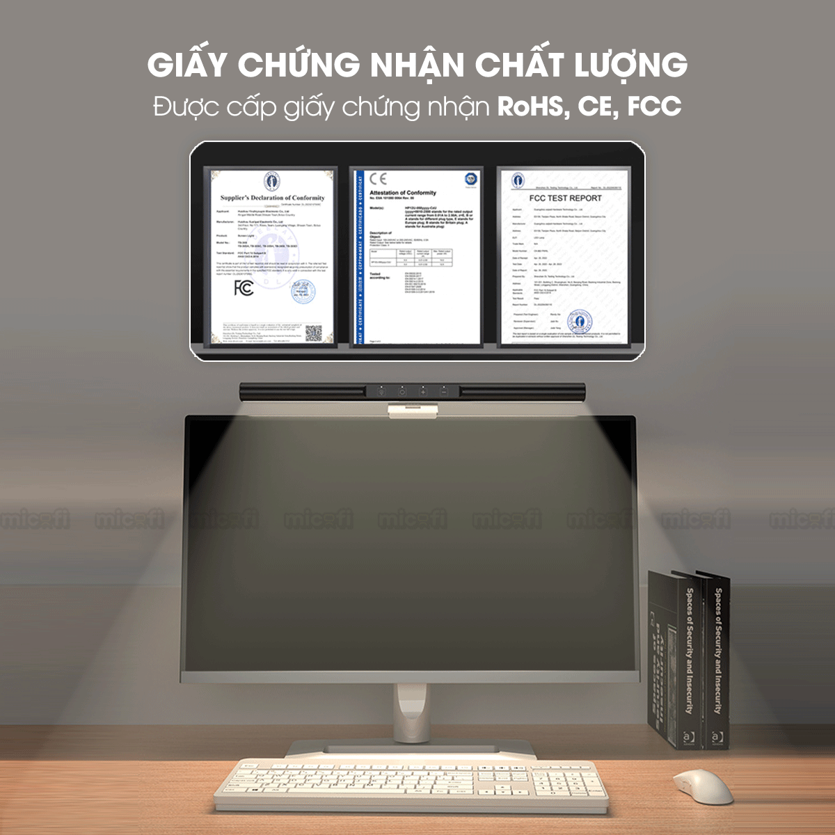 Đèn Màn Hình Micofi Cảm Ứng, LED Màn Hình Làm Việc Chống Cận, Đèn LED Kẹp PC Laptop Gắn Máy Tính Bảo Vệ Mắt Văn Phòng