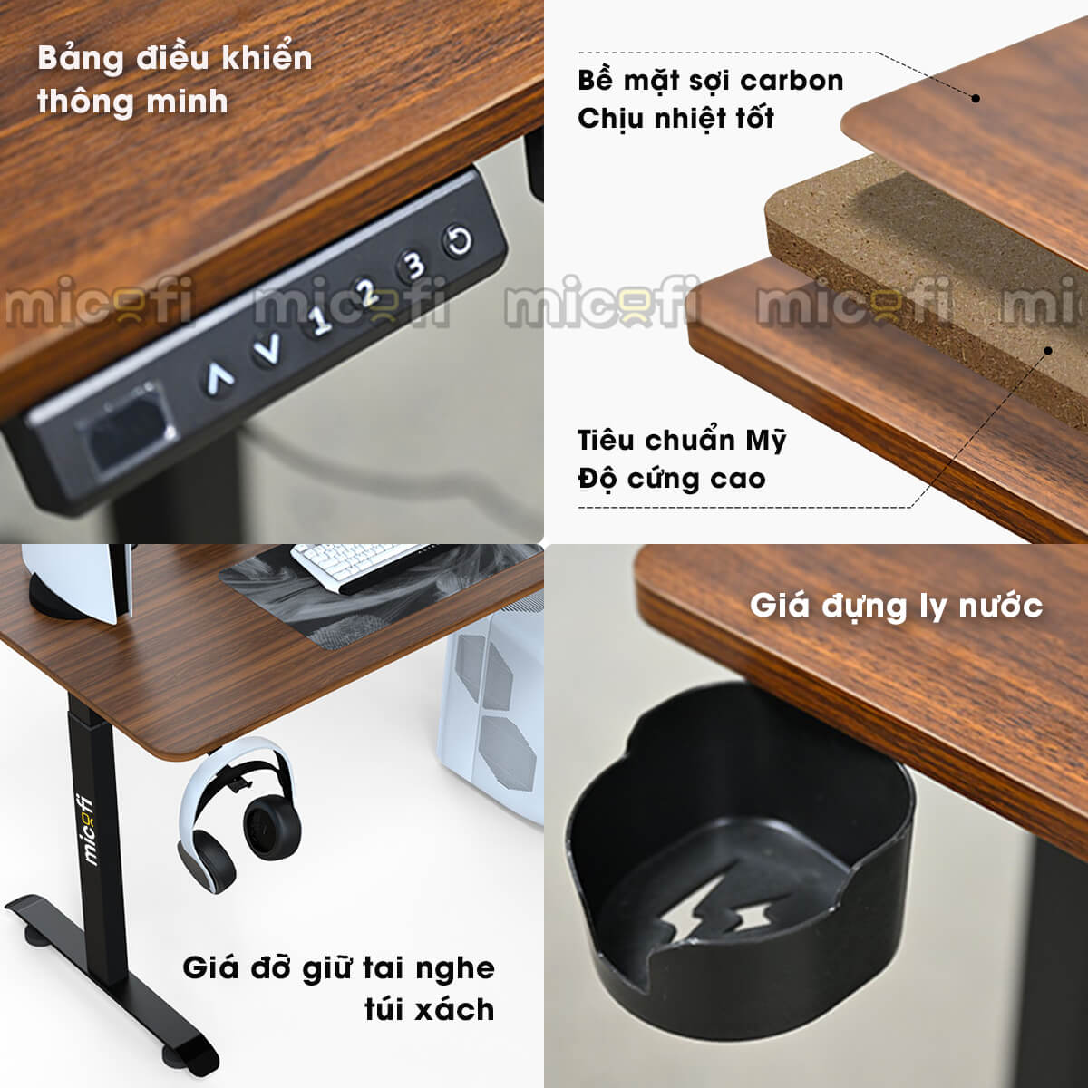 Bàn Nâng Hạ Micofi Office Desk Điện Điều Chỉnh Chiều Cao Thông Minh