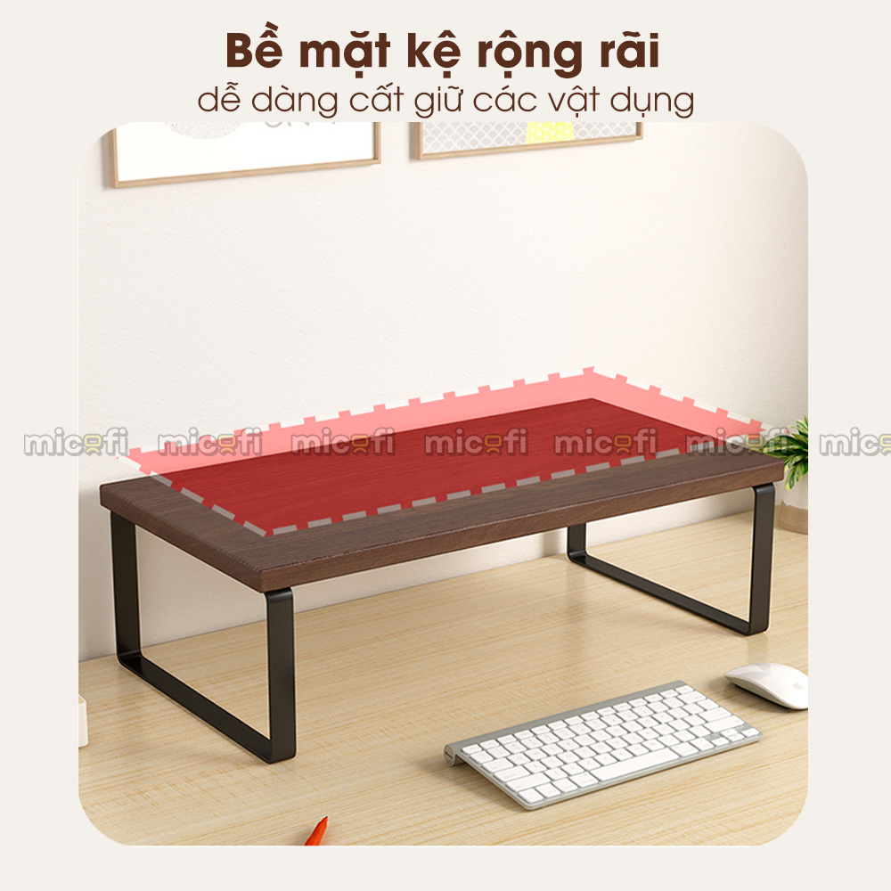 Kệ Gỗ Micofi Để Màn Hình Máy Tính, Laptop, Gía Đỡ Thông Minh, Kê Tối Ưu Diện Tích
