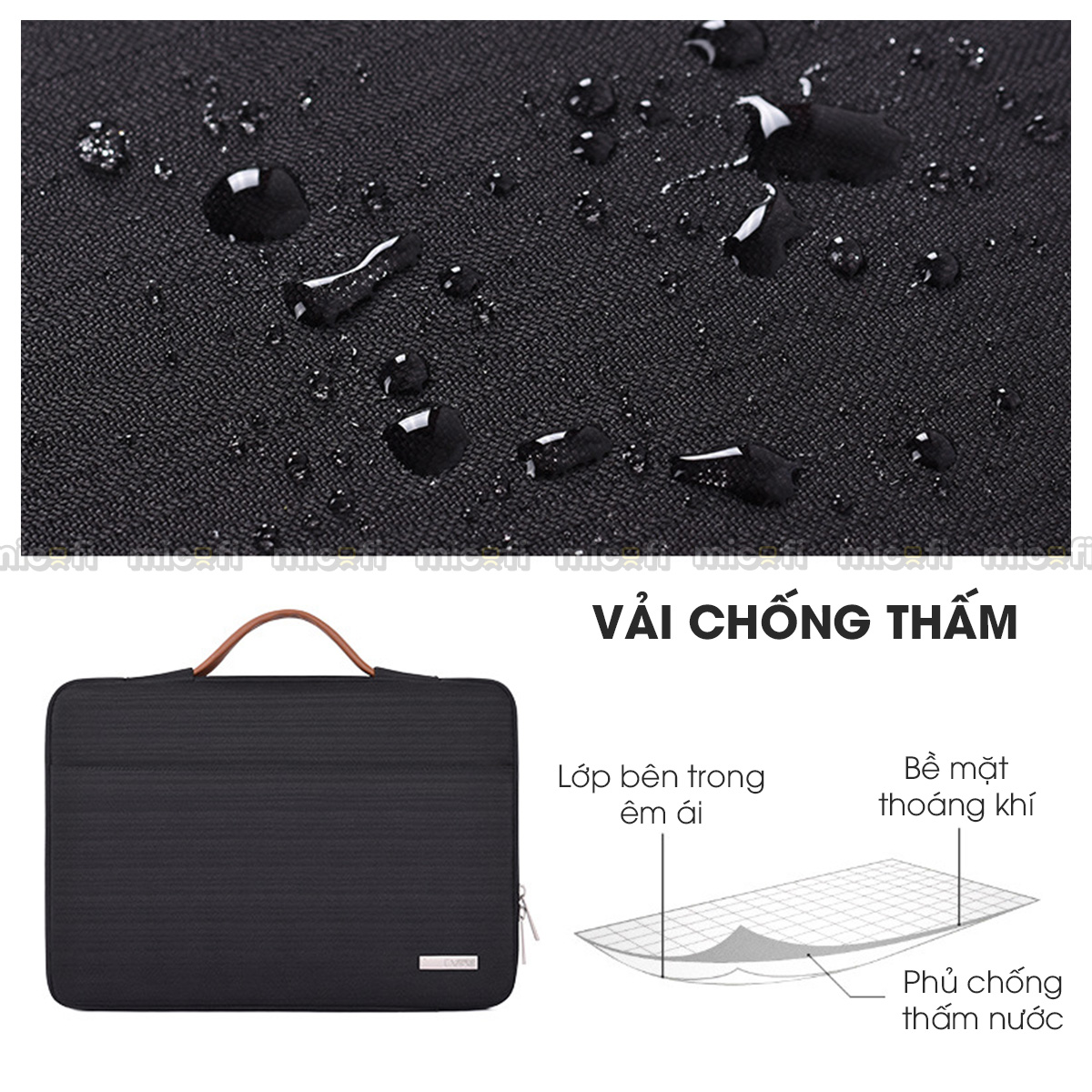 Túi Đựng Laptop Chống Sốc Micofi Bảo Vệ Máy Tính Đệm 3D Dày