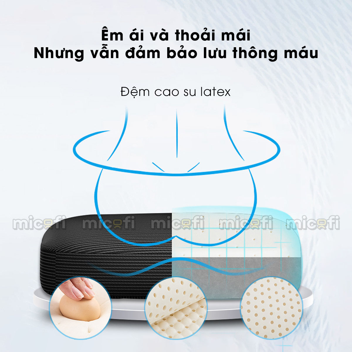 Ghế Công Thái Học Micofi Có Tựa Lưng, Tựa Đầu, Ngả Lưng 135 Độ