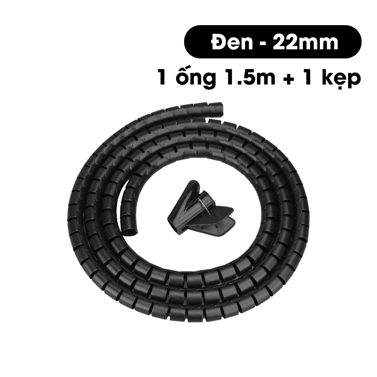 Ống Đi Dây Điện Micofi Cố Định Nẹp Luồn Dây Vỏ Bọc Dây Cáp 1,5 M Kèm Kẹp