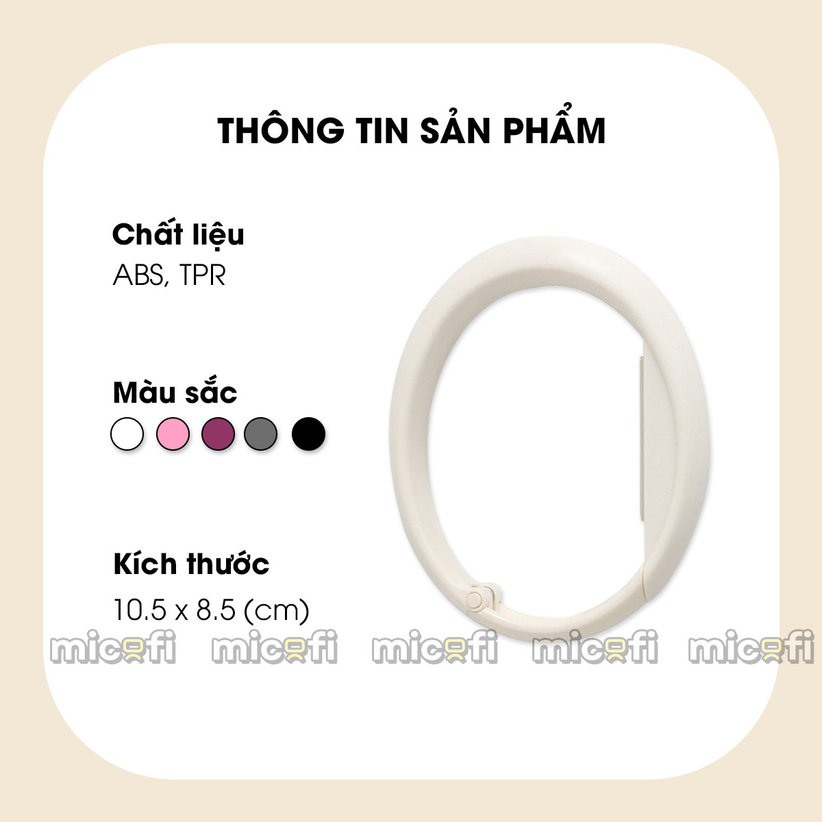 Móc Dạng Tròn Micofi Treo Túi Xách Balo Gắn Cạnh Bàn Không Cần Dán Chịu Lực 5 KG